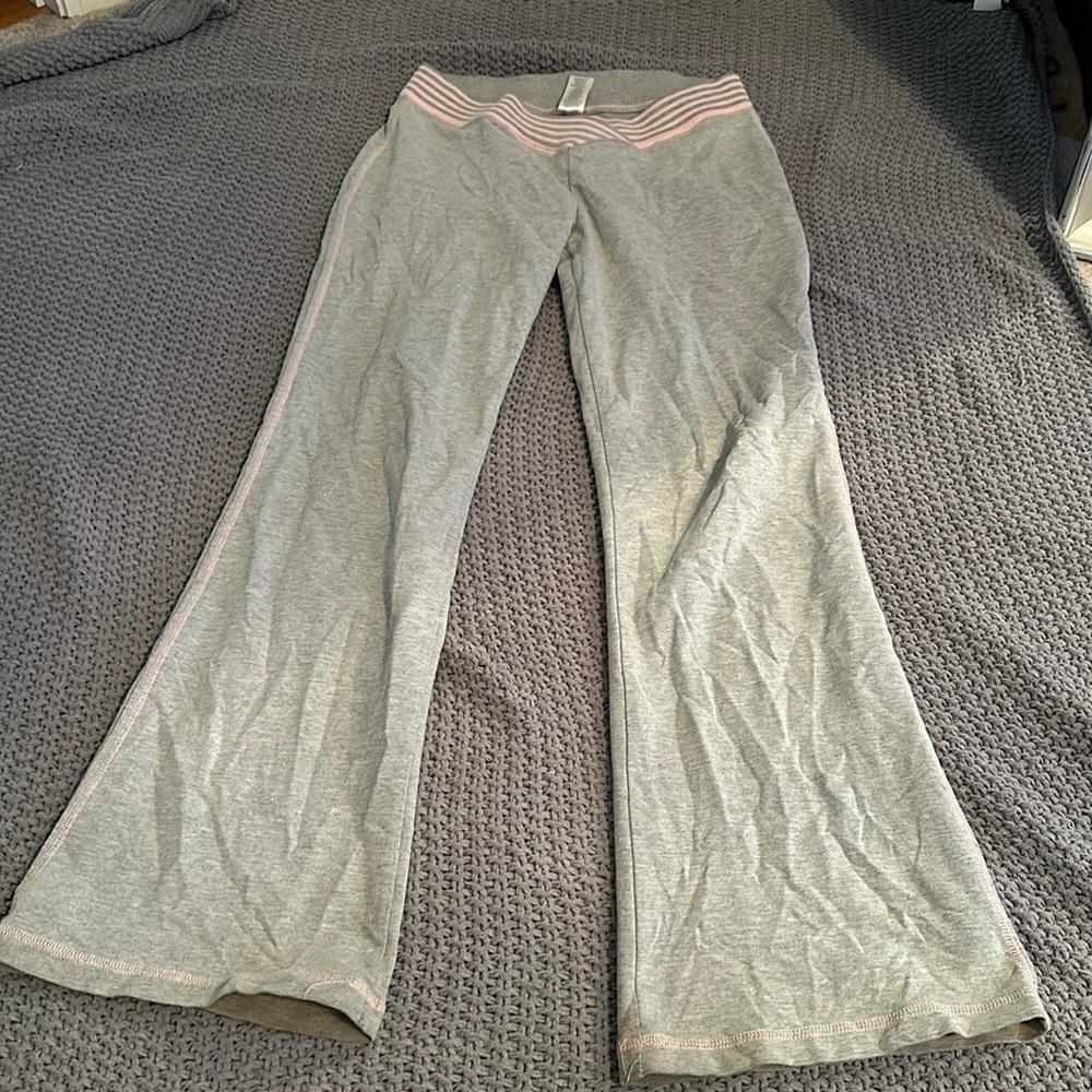 guess, flare legging, pink and grey, size medium